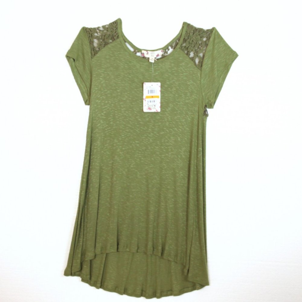 Hippy Rose Bohemian Green Flowy Lacy Top  Size S Willow Bough